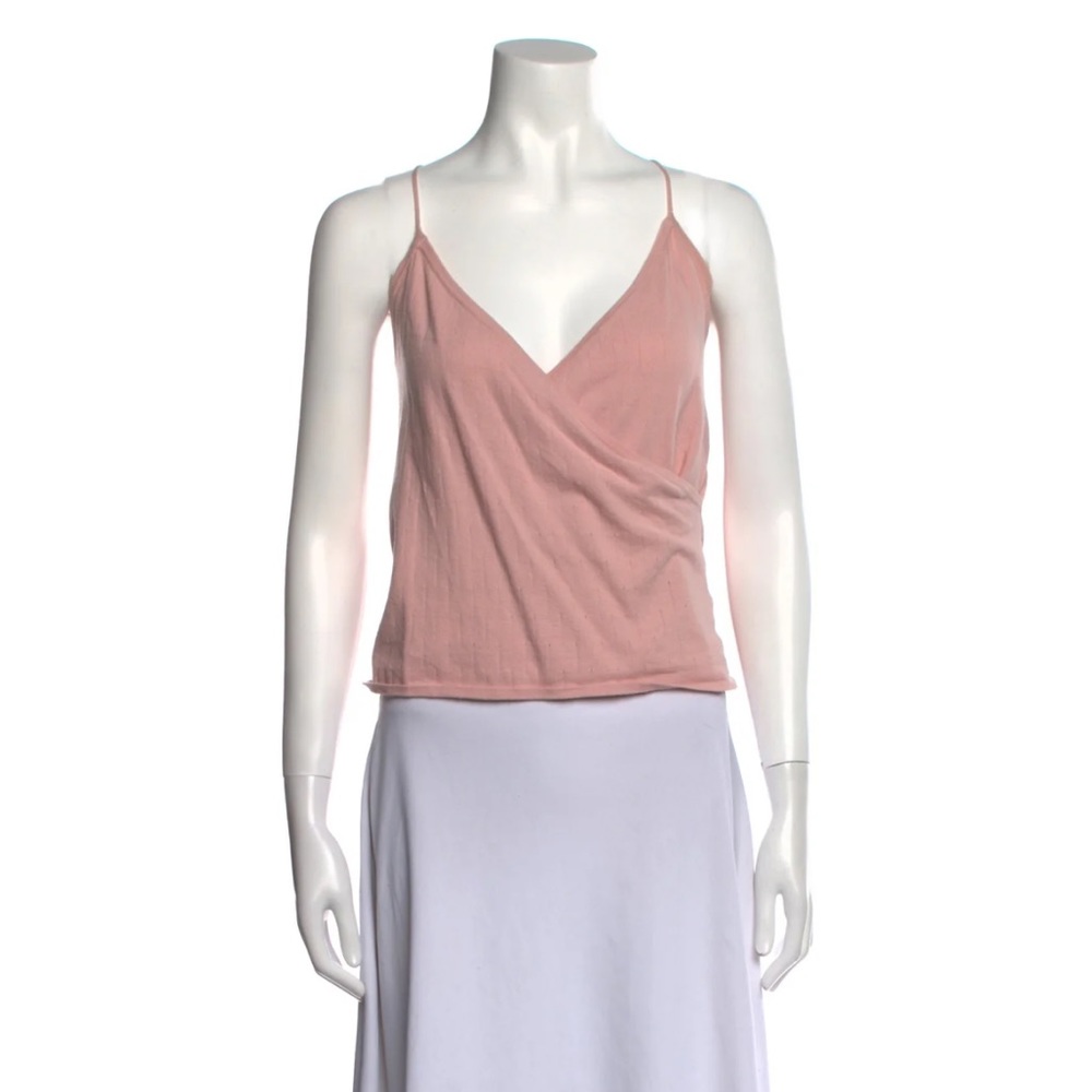 Rouje, pink cotton blend wrap top